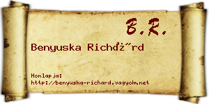 Benyuska Richárd névjegykártya