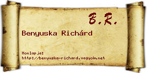 Benyuska Richárd névjegykártya